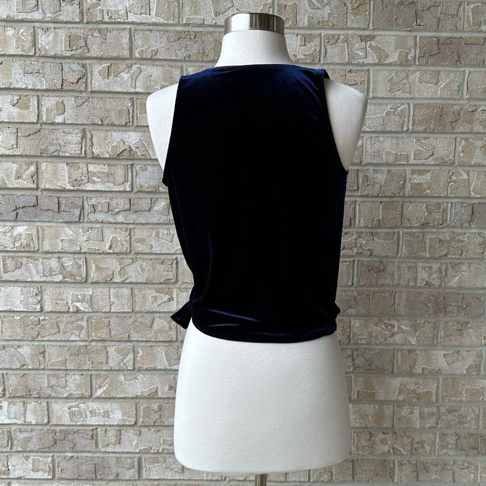 Aqua V Neck Velvet Top Blouse Size S 🌸 - Picture 3 of 7